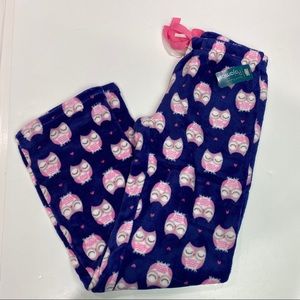 Pugs Apparel blueish purple owls PJ bottoms. New